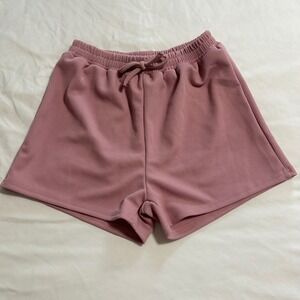 Unbranded Girls Dusty Rose Ribbed Knit Casual Shorts Elastic Waist Size 11-12Y